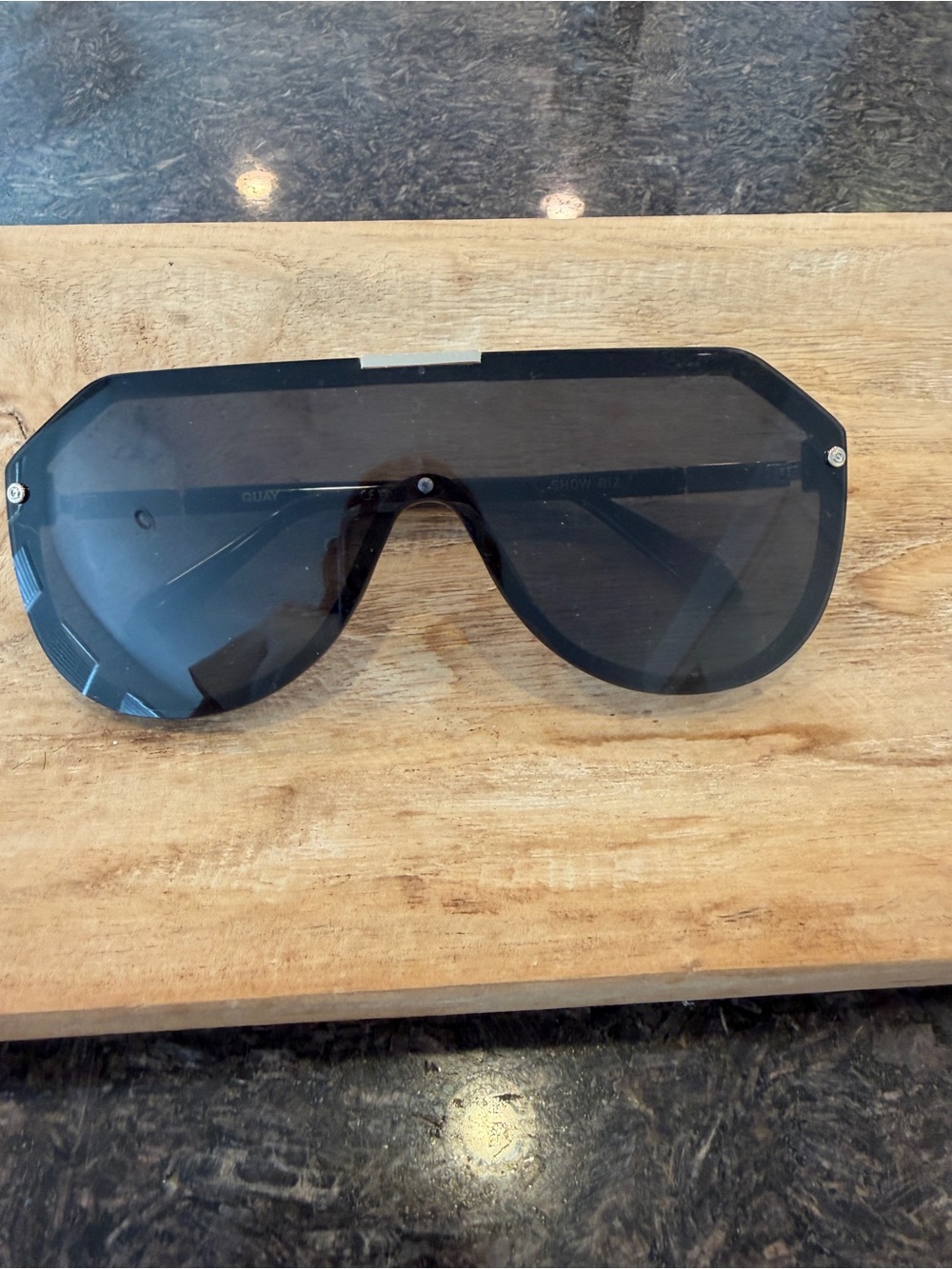 Black Shield Sunglasses for Men - Fashion Visor Style